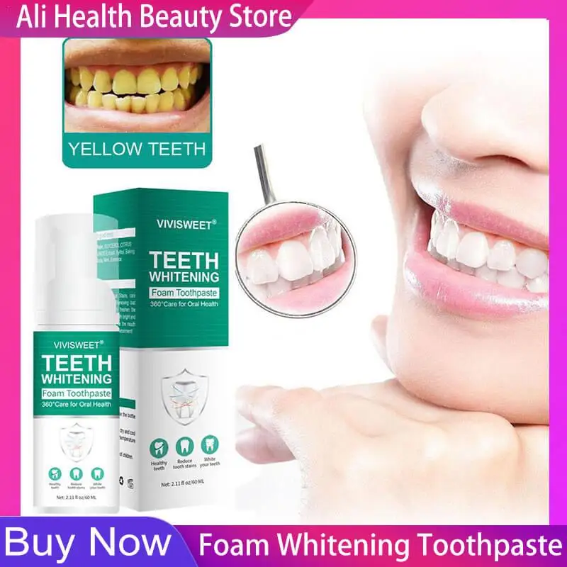 

60ml Foam Whitening Toothpaste Mousse Foam Deeply Cleaning Gums Stain Removal Teeth Whitenings Mousse Oral Hygiene Care