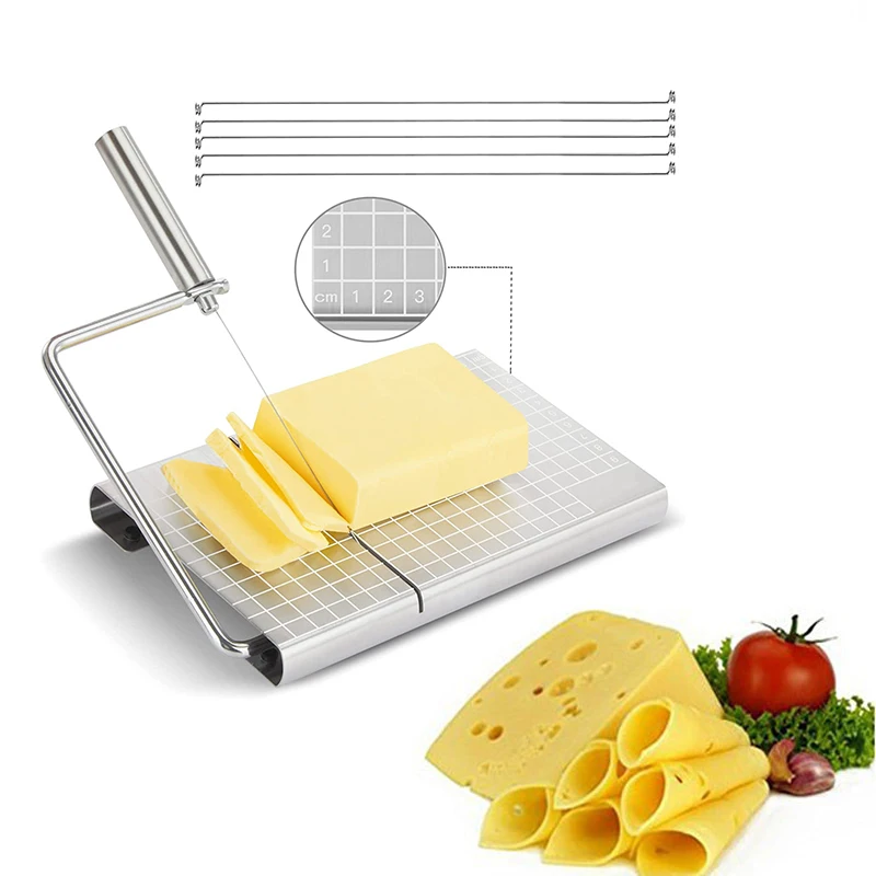 

Cheese Slicer - Cutting Serving Board for Hard and Semi Hard Cheese or Butter, 5-Pack Replacement Stainless Steel Cutting Wire