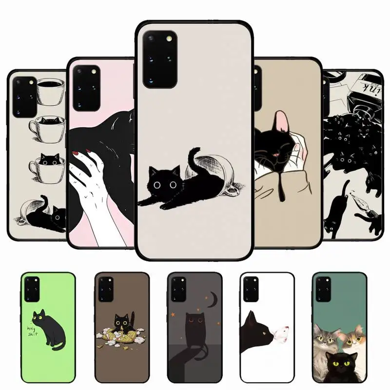 

Cat Cute art Phone Case for Samsung S10 21 20 9 8 plus lite S20 UlTRA 7edge