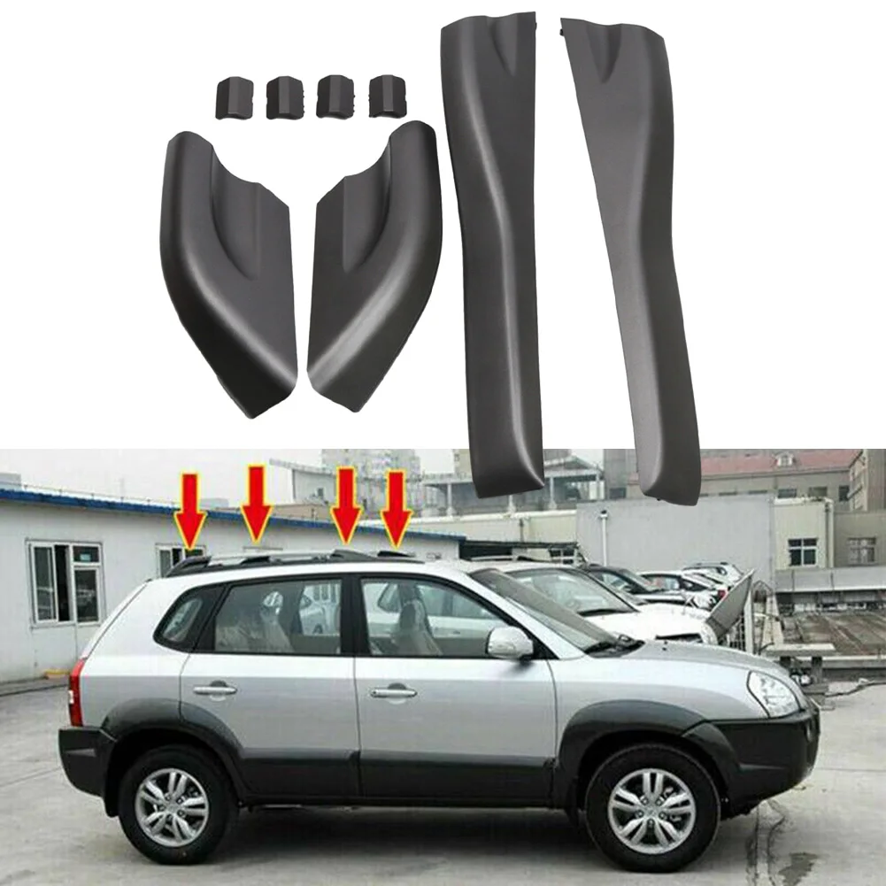 

Upgrade Your For Hyundai Tucson 2004 2008 with Black Roof Rack Rail End Covers Reliable Performance and Style!