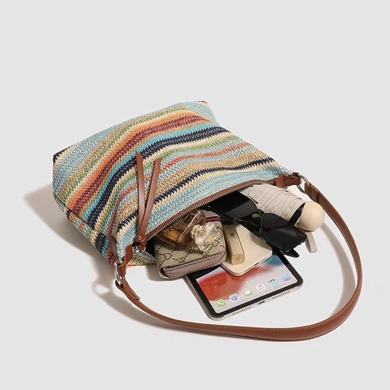 Соломенные сумки-Хобо для женщин роскошные дизайнерские дамские сумочки и