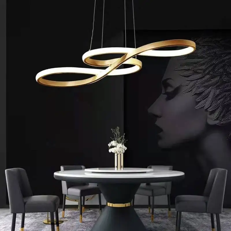 Minimalist Modern LED Chandelier Nordic Led Ceiling Pendant Lamp For Kitchen Dining Room Decor Design Black White Hanging Light enlarge