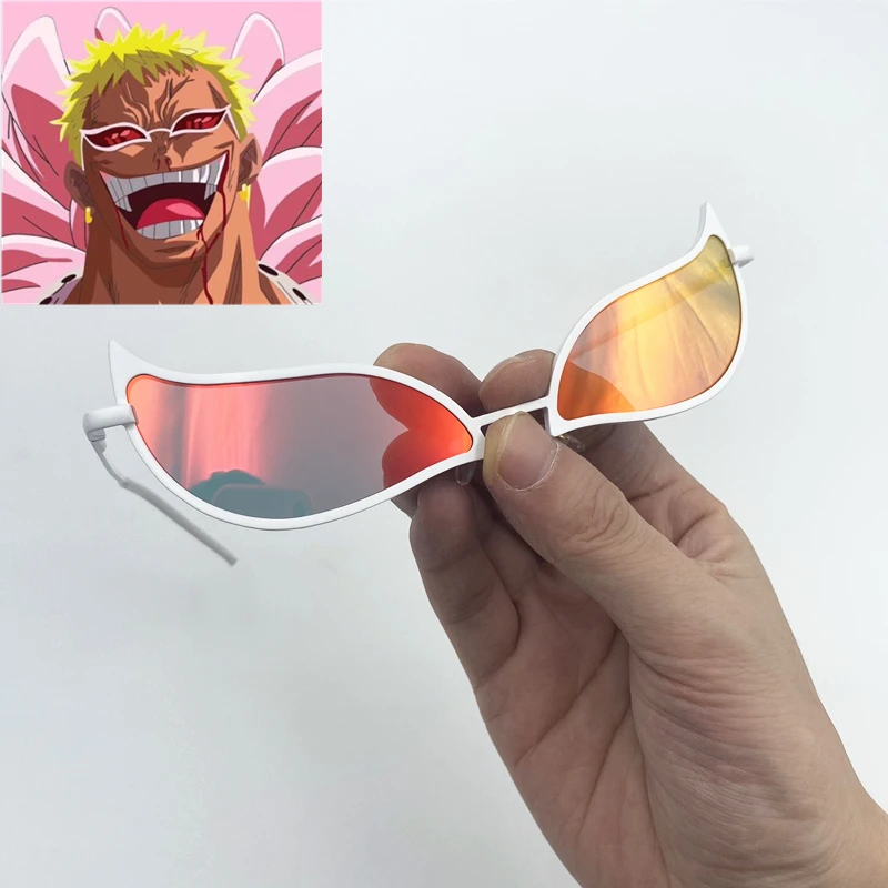Аниме Donquixote Doflamingo косплей костюм очки солнцезащитные унисекс аксессуары Prop -