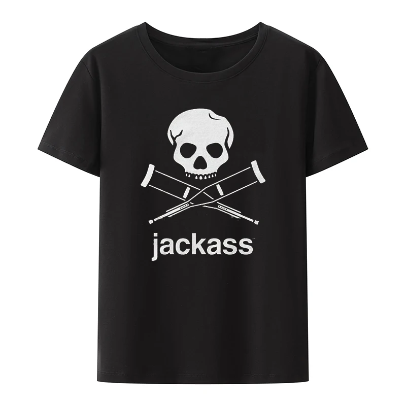 

Fashion Mens Jackass Logo Graphic Printed Black T Shirts Pattern Print T-shirt Camisetas Short-sleev Comfortable Tops Cool