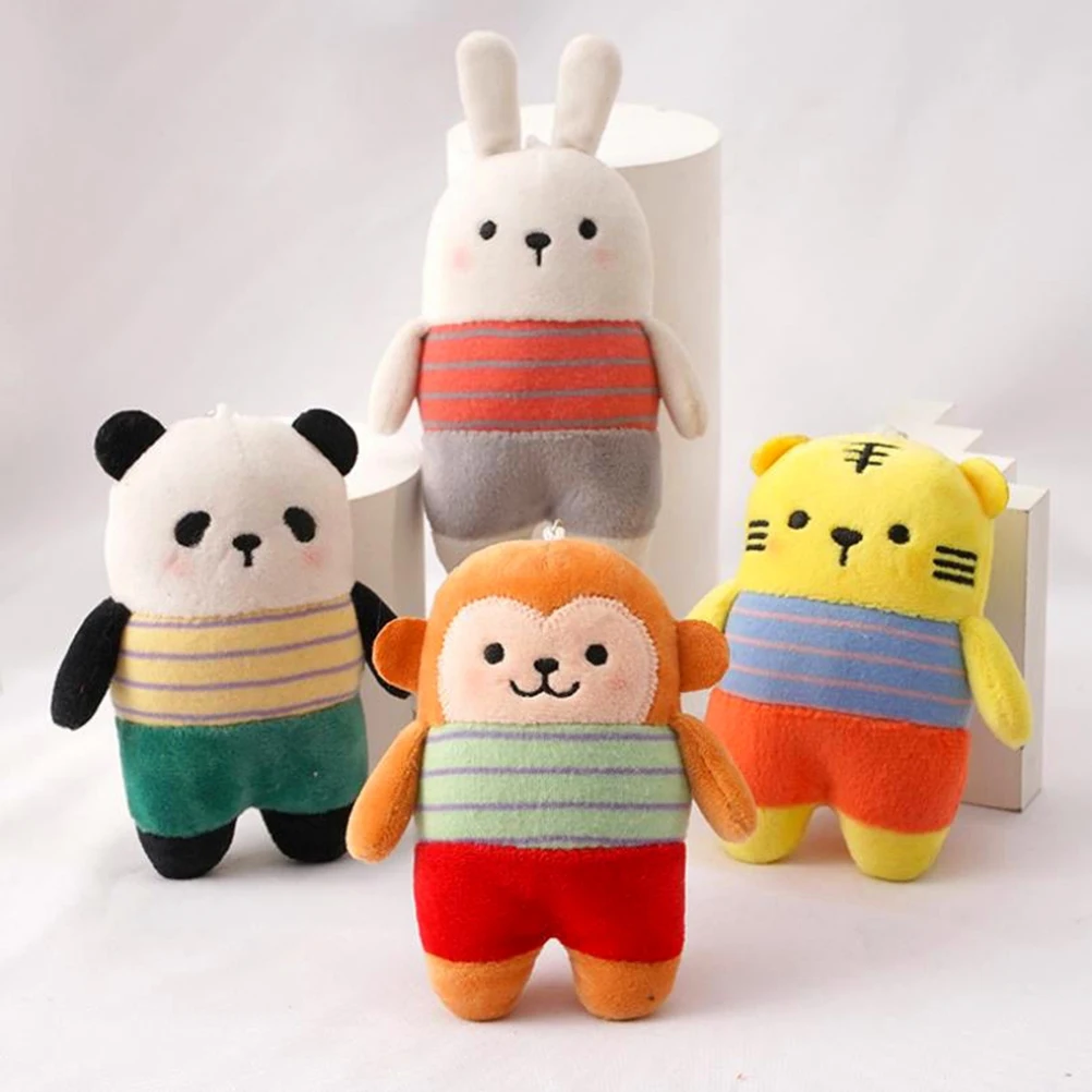 

Cute Cartoon Rabbit/Panda/Tiger/Monkey Plush Stuffed Toy Keychain Pendant Doll