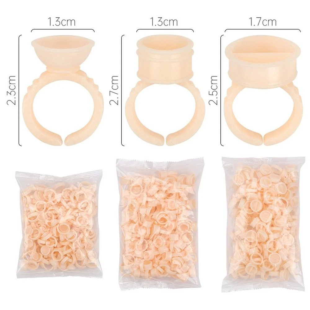 

100pcs Disposable Glue Holder Ring Adhesive Pallet Eyebrow Tattoo Pigment for Eyelash Extension Container Ring Cup