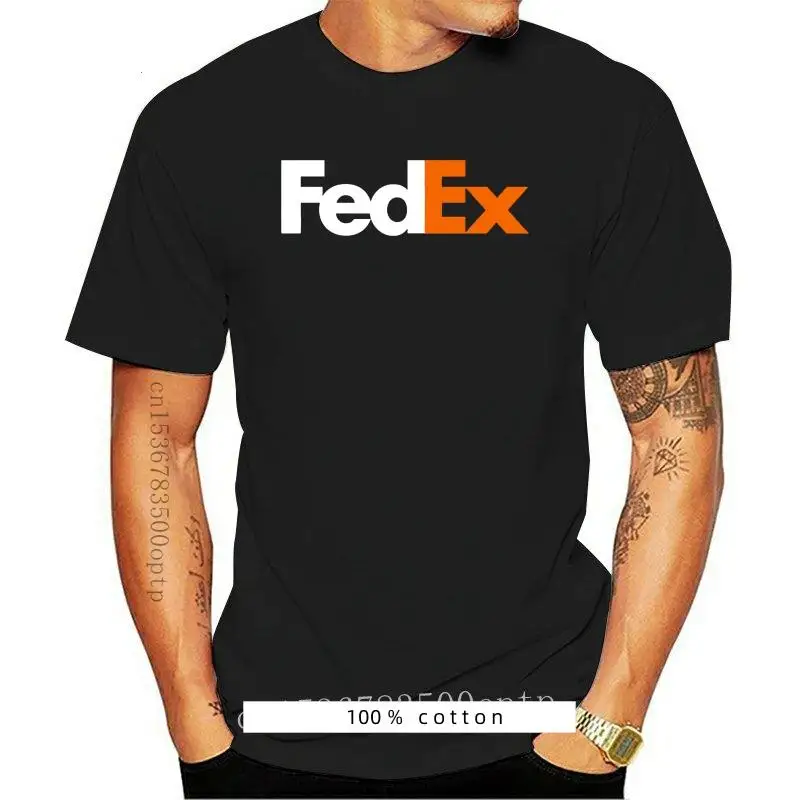 Baru Fedex 100% Katun Putih Oranye Lengan Pendek Pria Hitam Ukuran S Sampai 6XL Lengan T Shirt Musim Panas Tee Atasan Pakaian