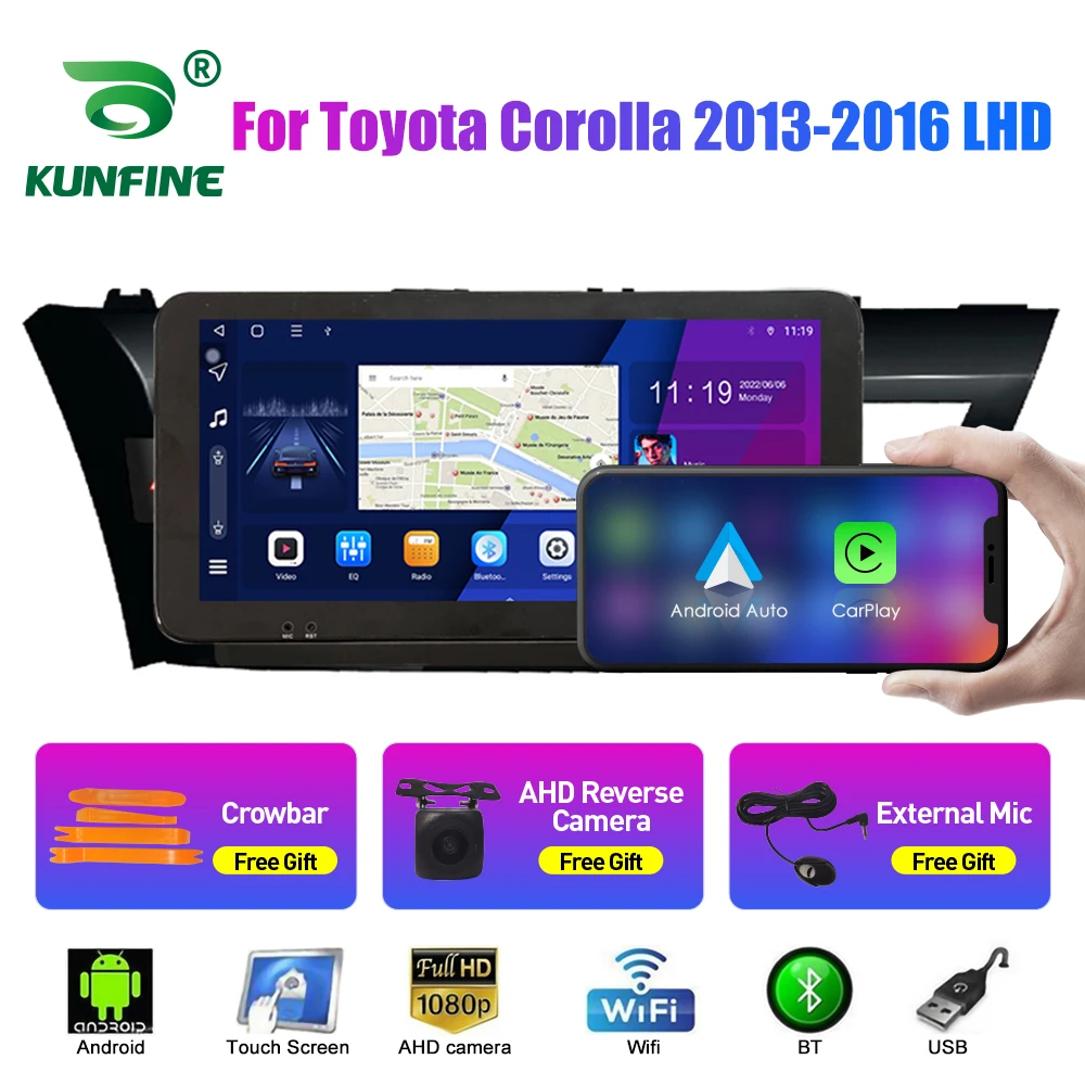 

Автомобильный радиоприемник 10,33 дюйма для Toyota Corolla 13-16LHD 2Din Android Восьмиядерный автомобильный стерео DVD GPS-навигатор плеер QLED экран Carplay