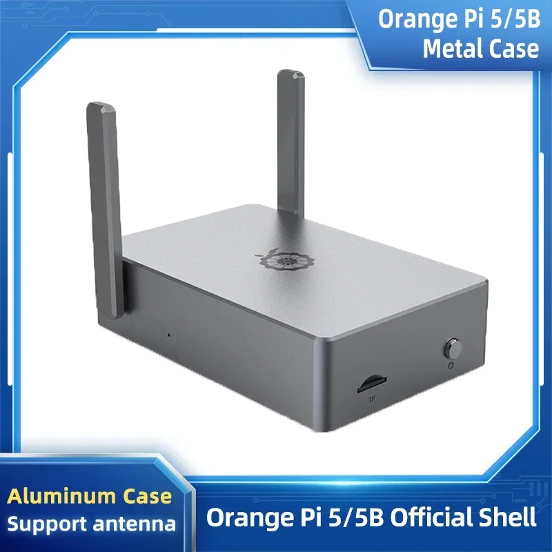 Оранжевая Pi 5 5B оболочка из алюминиевого сплава с дополнительной антенной цвет