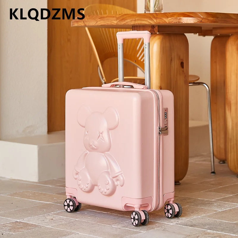 

KLQDZMS 18" Inch New Men's Hand Luggage Silent Universal Wheel Set Women's Boarding Trolley Suitcase Portable Hand Makeup Bag