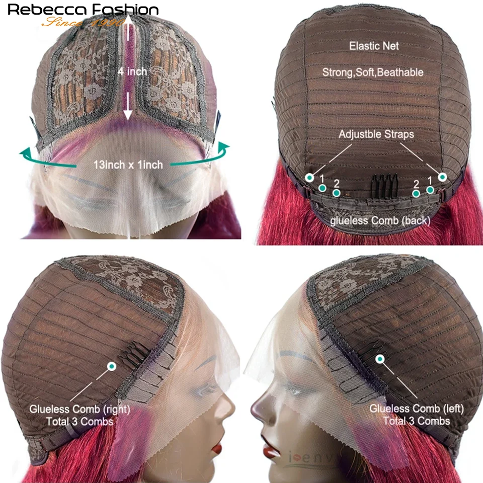 Colored Burgundy Lace Front Wigs Human Hair Bone Straight Wig Red Lace Frontal Wigs For Women Transparent Lace Wig Peruvian Remy