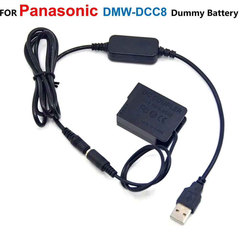 

DMW-DCC8 BLC12E Dummy Battery+USB Power Cable For Panasonic Lumix DMC GH2 GH2K GH2S G81 G85 FZ1000 FZ2000 FZ300 FZ200 G6 G7 G5