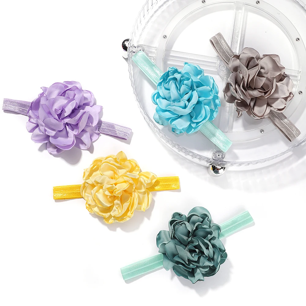

1pcs Baby Girls Elastic Nylon Artificial Flower Headband Children Hair Bands Newborn Infant Photo Shoot Kids Hair Accessories