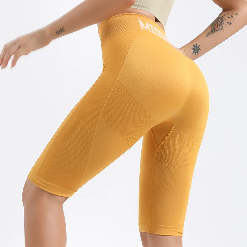 

Cross-border high waist honey peach yoga sports shorts female tight-fitting bottomless running hips fitness five pants