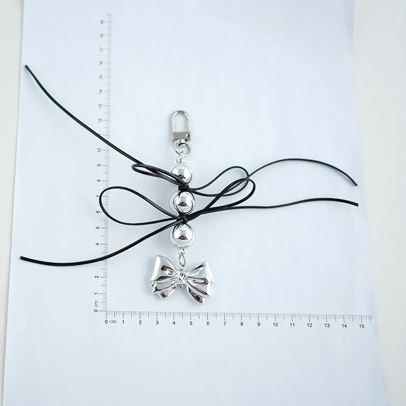 INS Южная Корея Простая мини-Любовь Ретро Лента Лук Подвеска из бисера Ключ