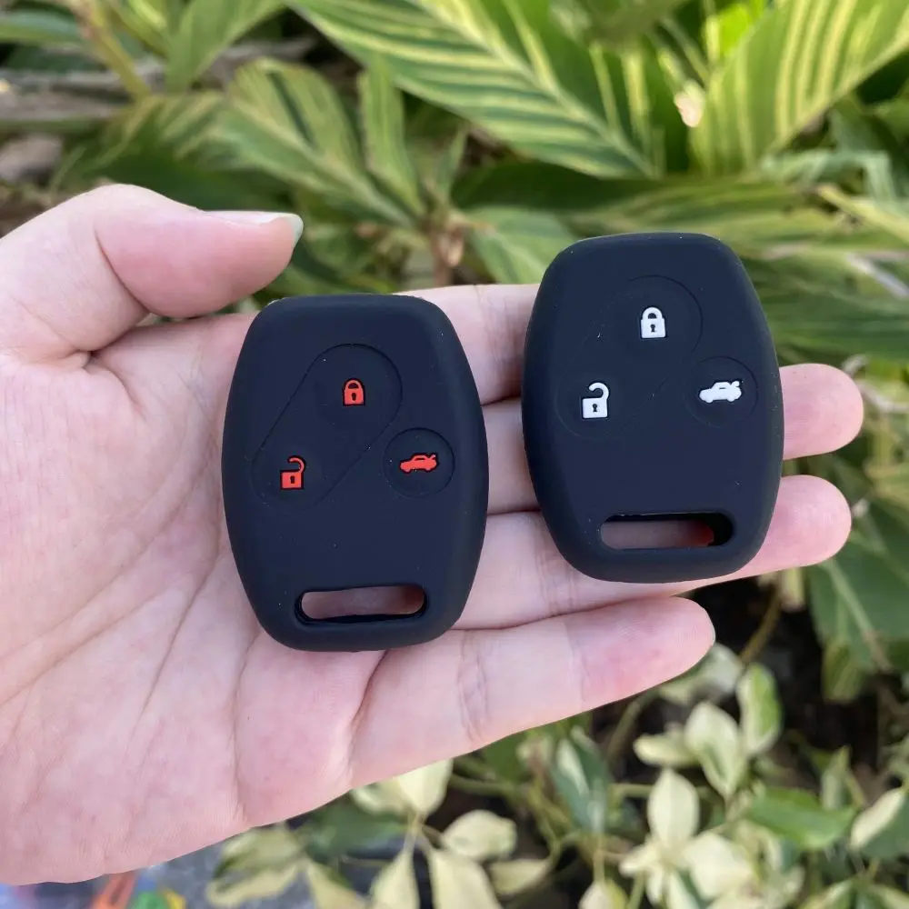 

3 Buttons Silicone Fob Key Case Protect Skin Car Cover Holder Rubber Shell for HONDA Accord Pilot CR-V CRV Civic Remote Keychain