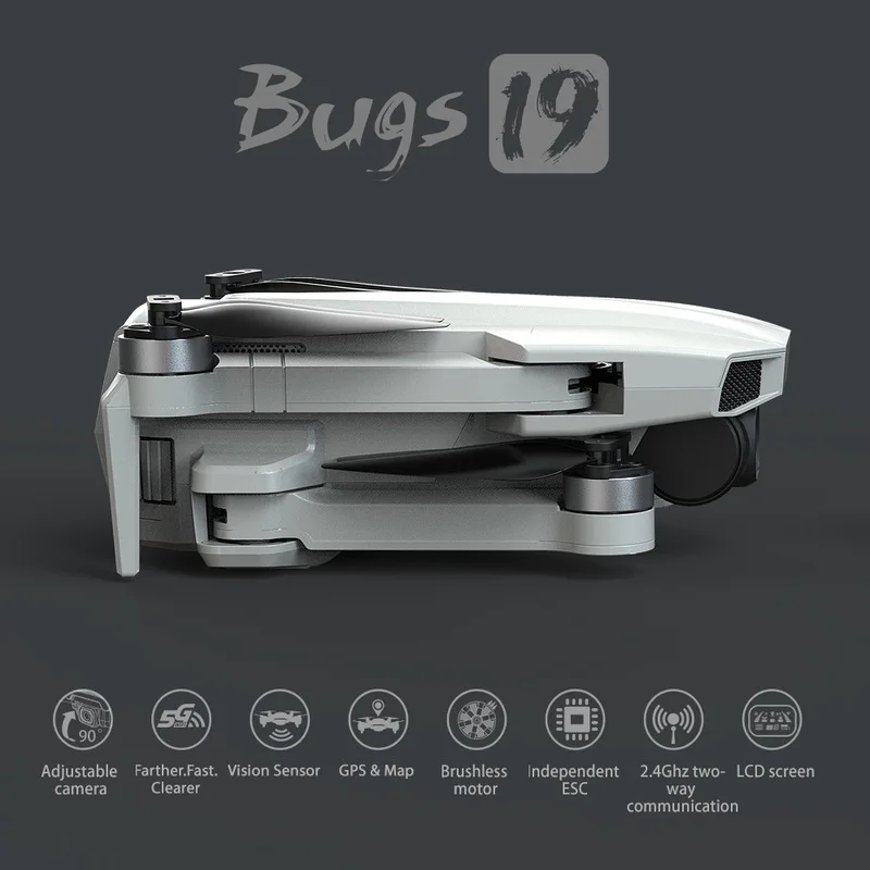 

2023 New Bugs B19 GPS Professional Aerial Drone With 4K 5GHz Camera WIFI FPV And Brushless Motor Foldable RC Quadcopter Gift Toy