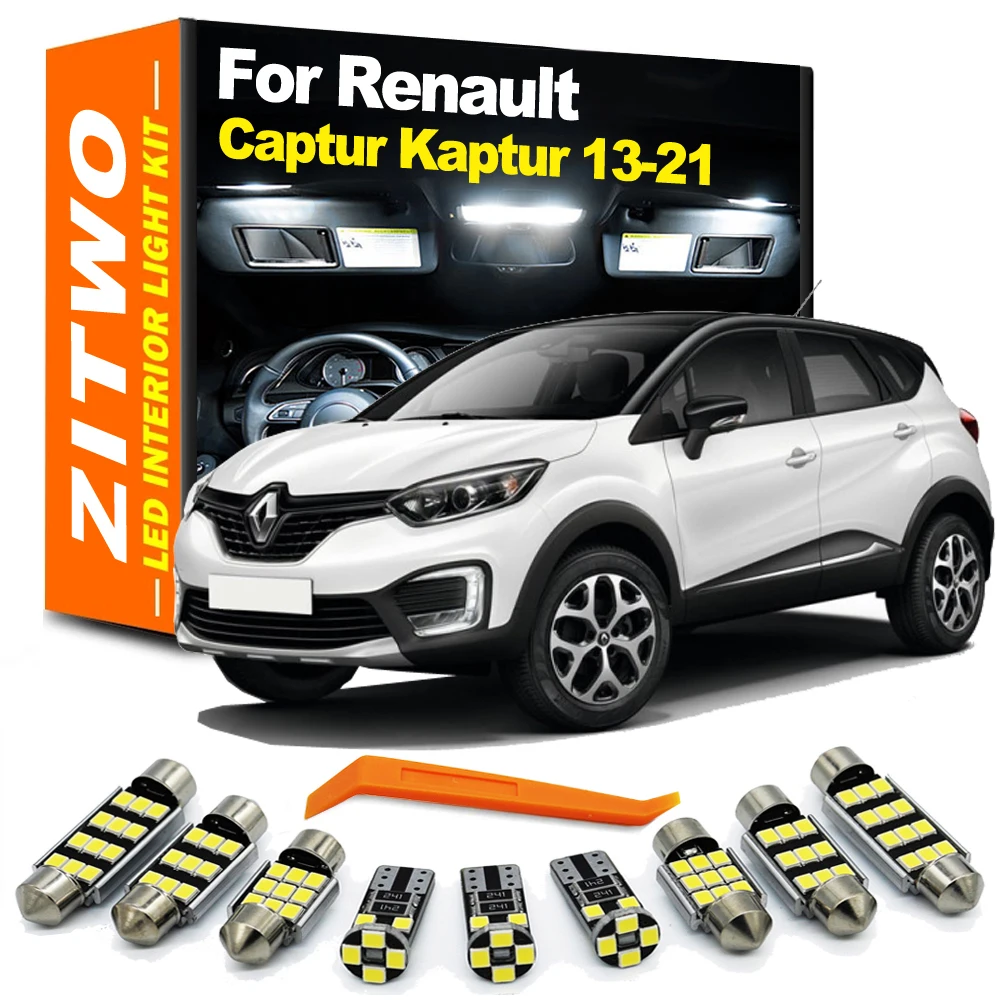 Yjwo 10 шт. для Renault Captur Kaptur 2013, 2014, 2015, 2016, 2017, 2018, 2019, 2020, фотоэлемент интерьера, купольная карта, фотопластина, комплект ламп