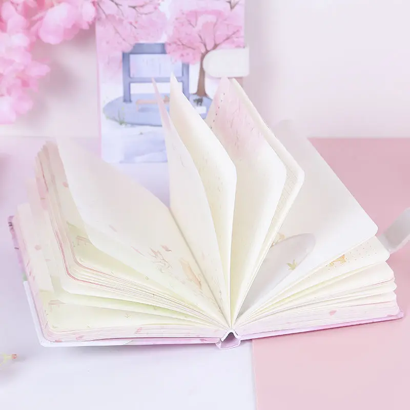 

A5 Creative Cherry Blossoms Diary Color Page Illustration Cute Notebook Student Planner Agenda Notepad Diary Book Kawaii Diary