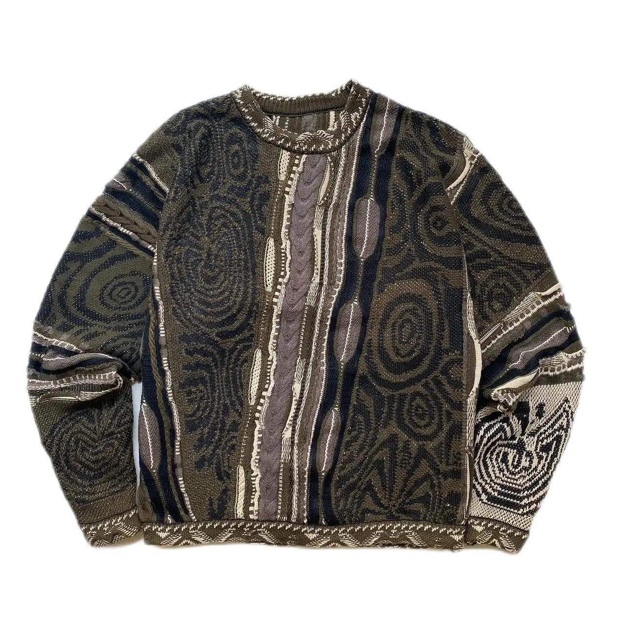 

Винтажный пуловер Kapital без Хираты и Хироши, Свободный пуловер с защитой от войны и круглым вырезом, мужской вязаный утепленный свитер в японском стиле ретро