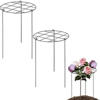 flower support rings plant support stake grow through grid plant brace hoops with 3 pcs legs for heavy blossoms