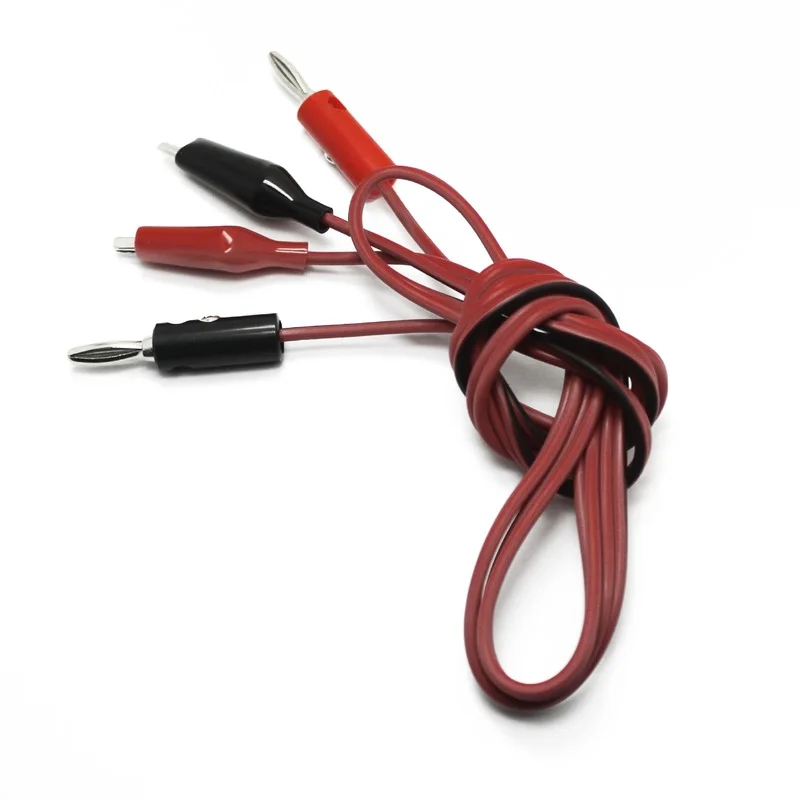 

Banana Plug To Crocodile Clip Line Power Test Line Red and Black 2 Plugs To 2 Clip Line Length 1 Meter Cable