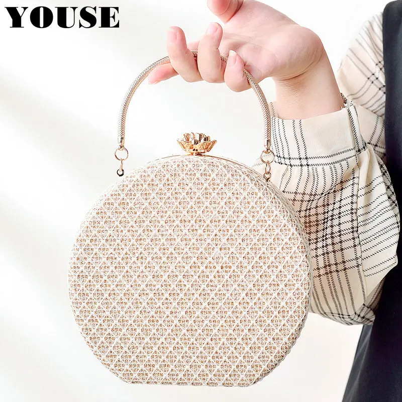 

Роскошные круглые сумочки, кошельки для женщин, клатчи через плечо, женские высококачественные дизайнерские вечерние сумки, модный кошелек