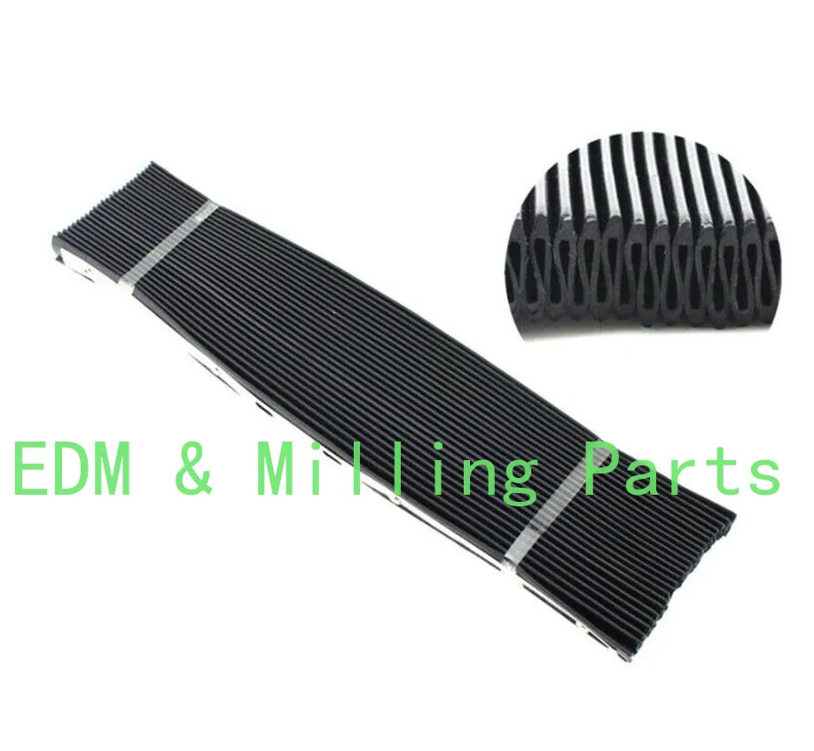 

CNC Milling Machine Part Accordion Type & Retractable Way Black Rubber Cover 400mm x 600mm For Bridgeport Mill Part