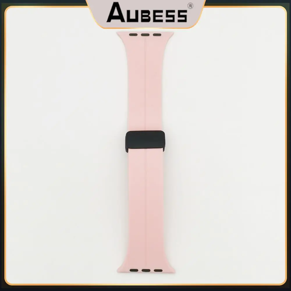 

Silicone Waterproof Straps Light Sweat-proof Wrist Watch Band Belt Folding Wear-resistant Consumer Electronics Black Watchband