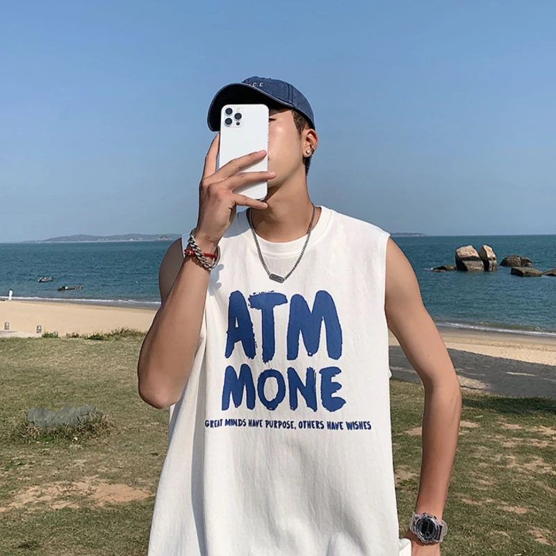 

Футболки J для девушек и мужчин, свободные топы без рукавов с принтом, летние универсальные майки в стиле хип-хоп в стиле Харадзюку, яркие под...