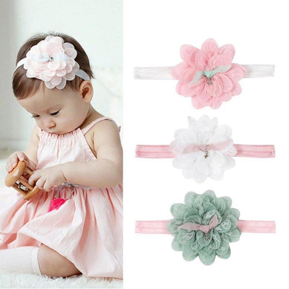 

Kids Headband Korean Mesh Elastic Children's Hairband Baby Girl Colorful Flower Cute Hair Accessories 0-3 Year