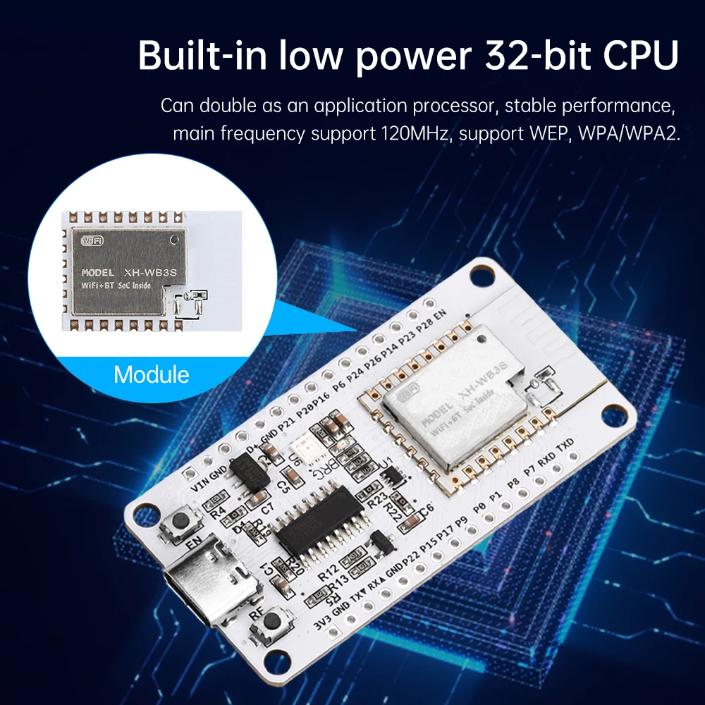 NiceMCU-WB3S плата разработки WiFi Bluetooth модуль CH340 встроенный WB3S для Arduino
