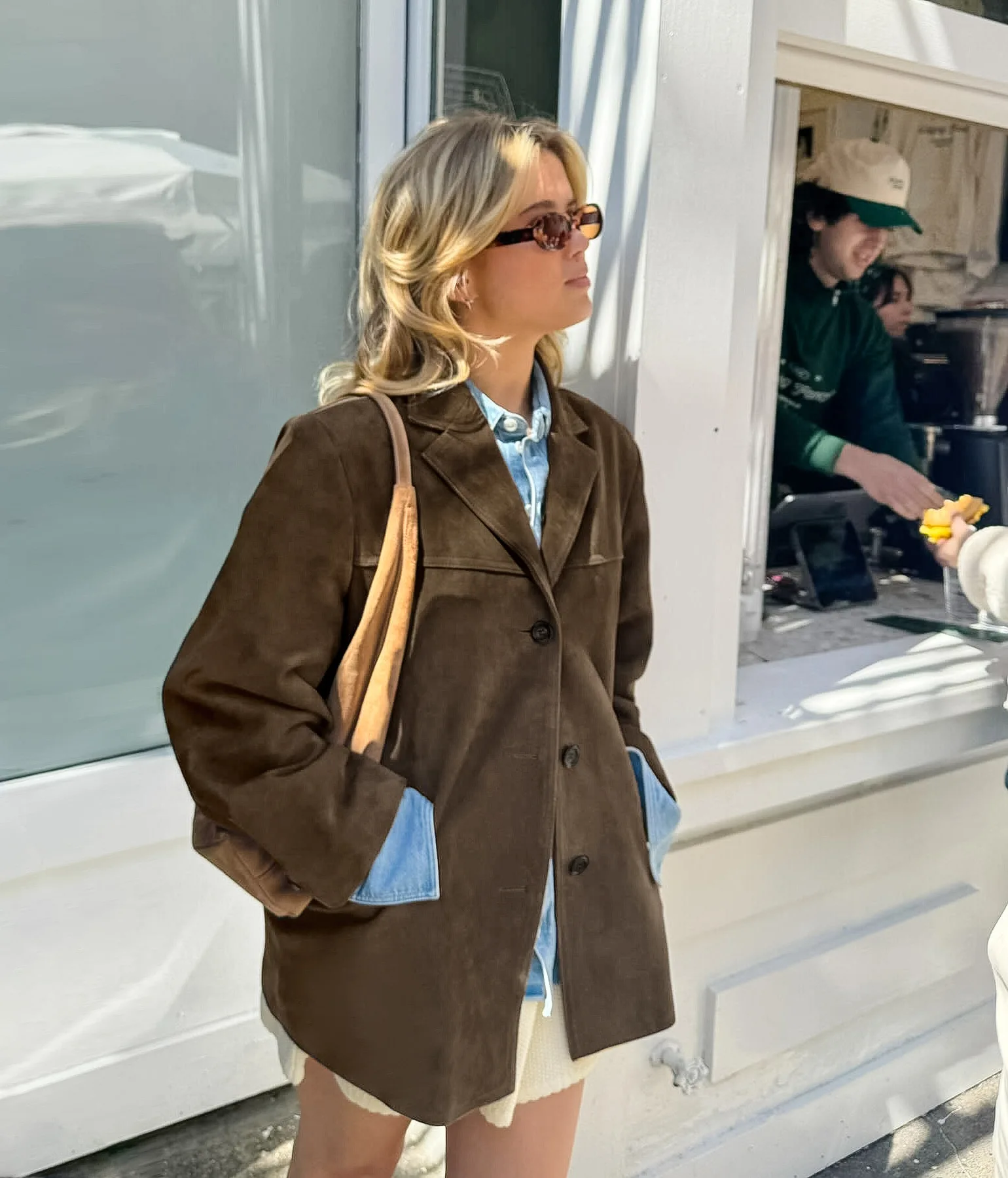 Зимняя модная однобортная куртка с лацканами и карманами укороченное пальто