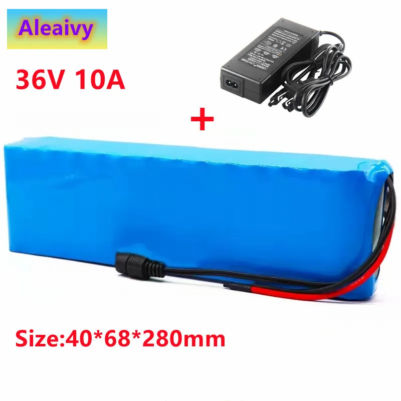 

Aleaivy NEW 36V 10Ah 500w 10S3P Lithium ion Battery Pack For 42v E-bike Electric bicycle Scooter with 15A discharge BMS+charger
