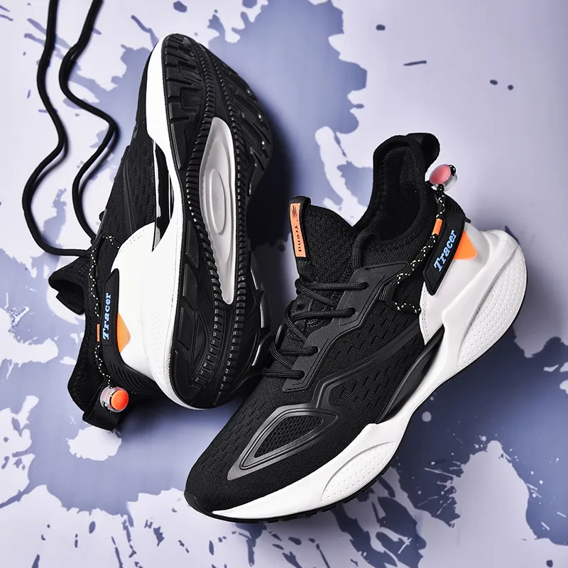2022 Men's Breathable Mesh Running Shoes Lightweight Breathable Hollow Carbon Plate Sports Shoes Outdoor Training Shoes