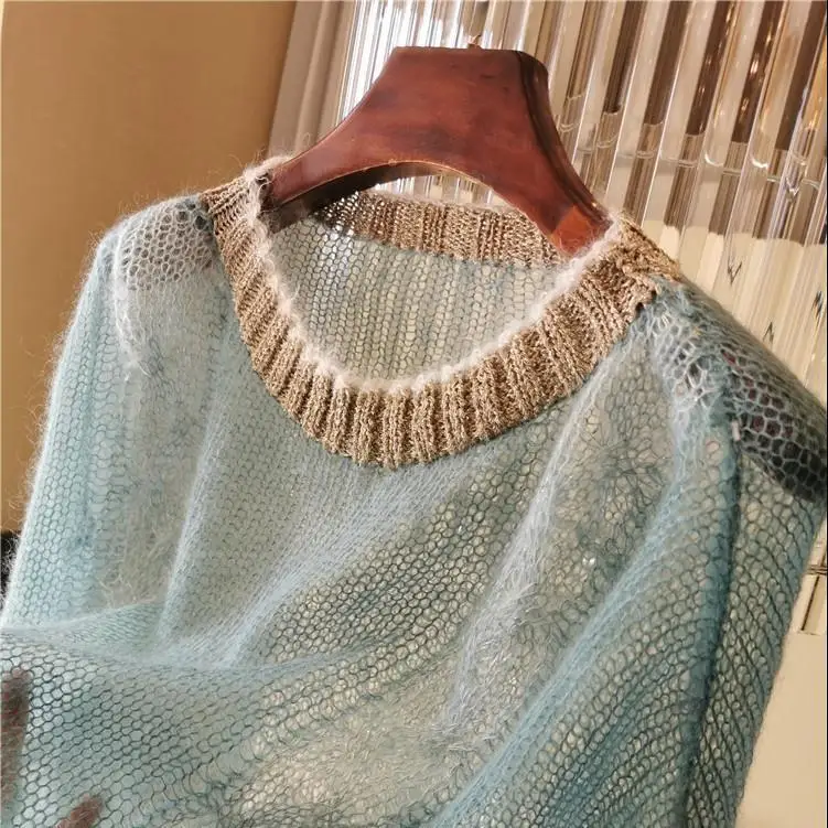 

2022 New Hollow Out Casual Basic Autumn Sweater Women Long Sleeve O-neck Soft Knit Sweaters Pullovers Female Jumper Top C94
