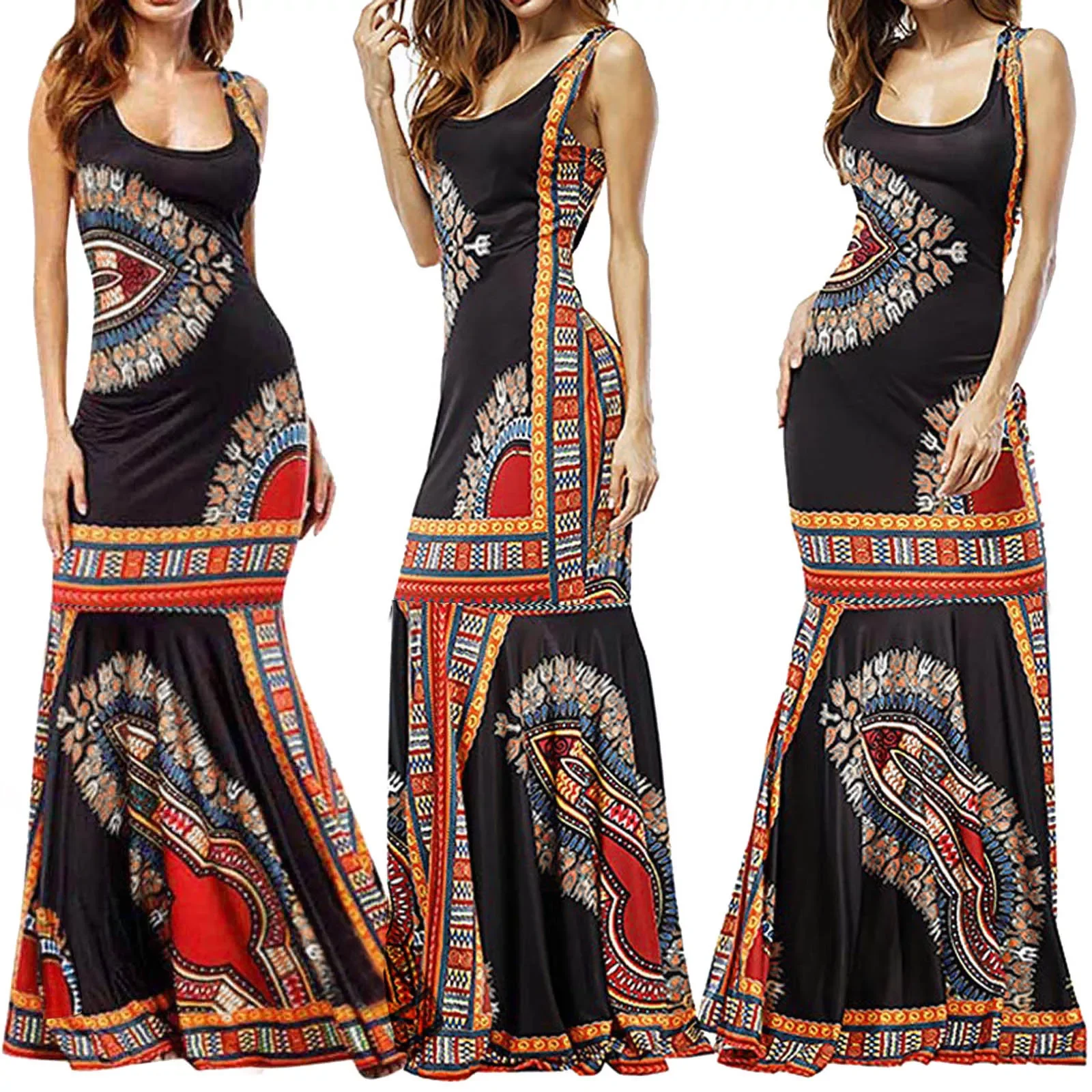 

Новинка 2023, летние платья с карманами, женское винтажное платье Бохо с цветочным принтом, шелковые платья для женщин