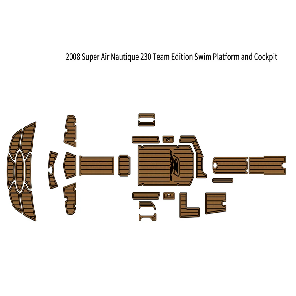 

2008 Nautique Super Air 230 Swim Platform Cockpit Boat EVA Foam Teak Floor Pad