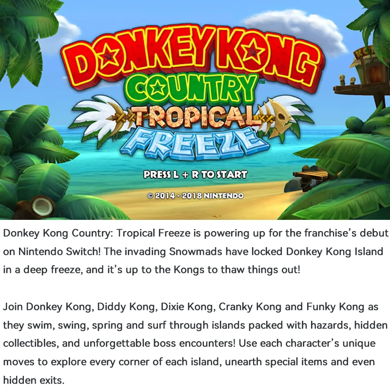 Nintendo Switch Donkey Kong Country: тропические игры Freeze для switch oled lite Country тропическая заморозка