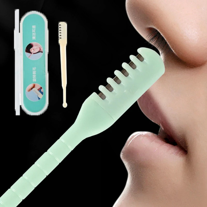 

Portable Manual Nose Hair Trimmer Washable for Men and Women with Storage Box Waterproof Double Head Nose Hair Removal