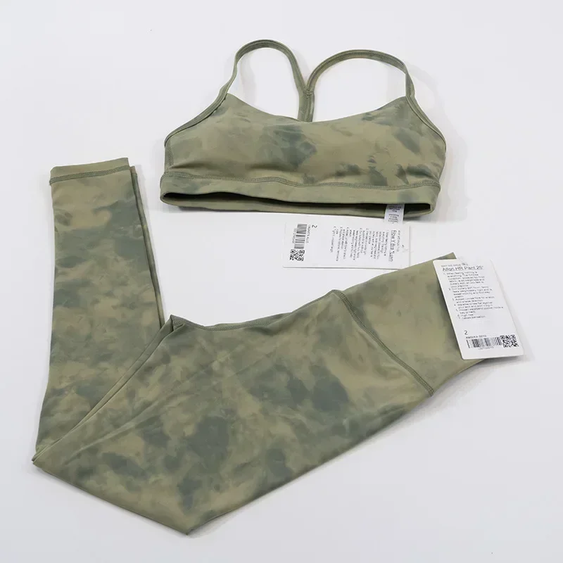 Женский комплект для йоги из 2-х предметов с мягким и приятным кожи бюстгальтером