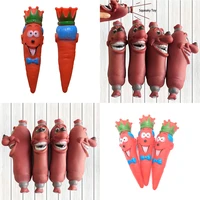 1pcs interactive squeaky pet dog chew toys teeth cleaning funny brown toy rubber sausage products toys for pets dogs supplies