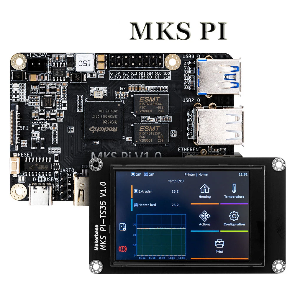 

Makerbase MKS PI плата с четырёхъядерным процессором, 64 бита SOC бортовой работает Klipper & KlipperScreen для Voron VS Raspberry Pi Raspberry RPI