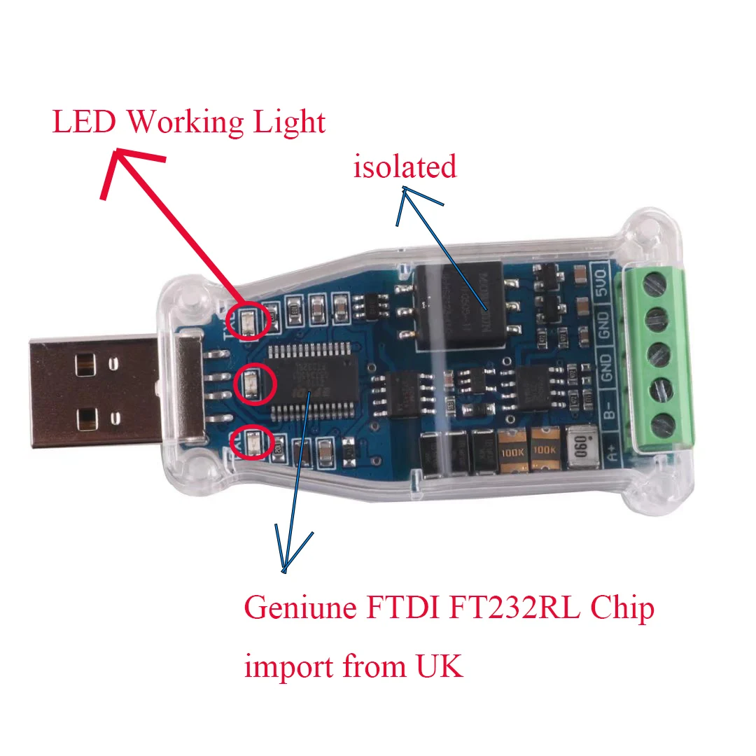 FTDI USB-адаптер для изолированного RS485 RS 485 с последовательным интерфейсом