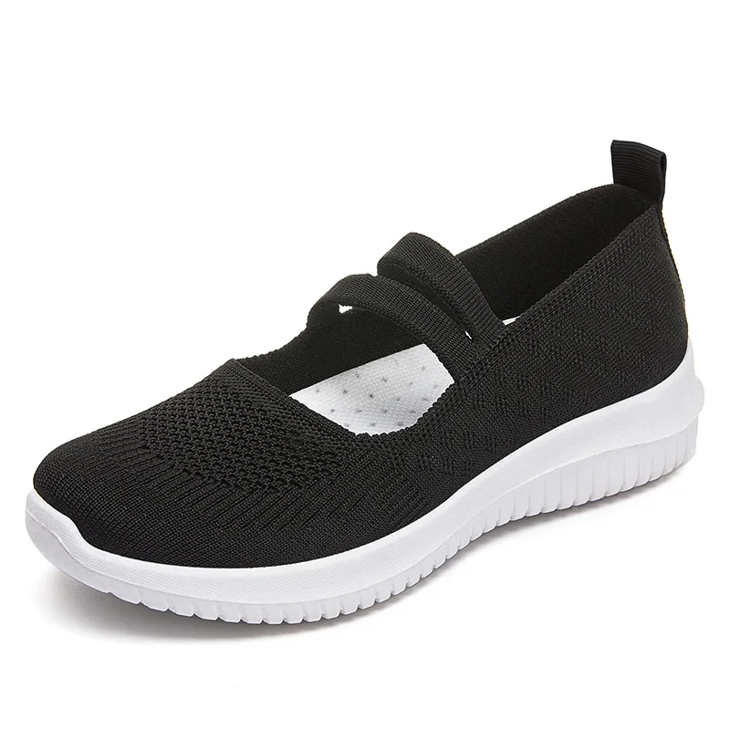 2023 New Spring Mary Jane Shoes for Women Summer Mesh Breathable Leisure Loafer Flat Shoes Female Soft Sole Mother's Shoes