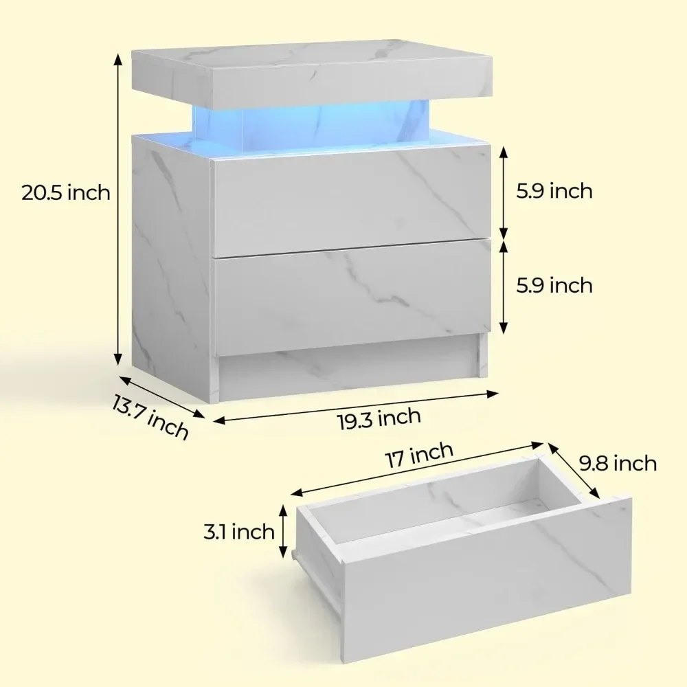 Набор из 2 тумбочек с двумя ящиками. Прикроватная тумбочка ящиками для спальни.