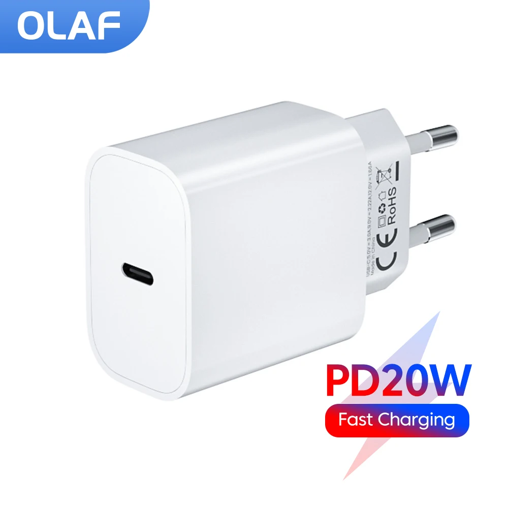 

Olaf PD 20W USB C Charger Fast Charging QC 3.0 Type C PD Fast Charger Adapter For iPhone 14 13 12 Pro Max Xiaomi Samsung Huawei