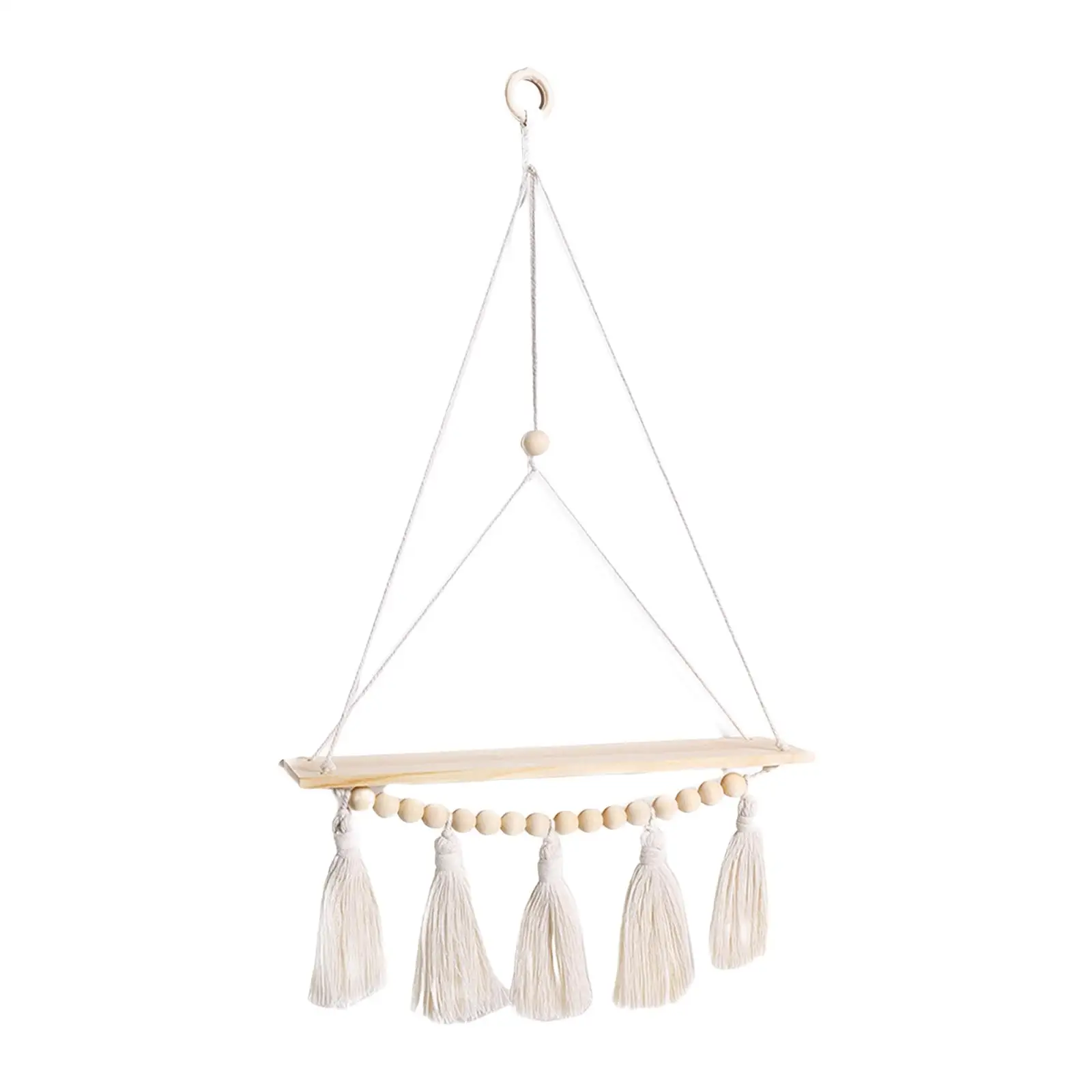 

Macrame Wall Hanging Shelf Rack Wall Art Decorative Shelving Versatile For