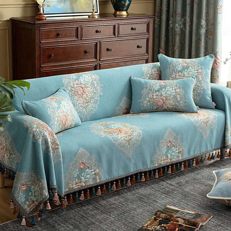 

High-end Luxury Sofa Cover 2/3/4/5 Seater Retro Jacquard 3D Floral Furniture Slipcover Recliner Chair Couch Covers for Sofas