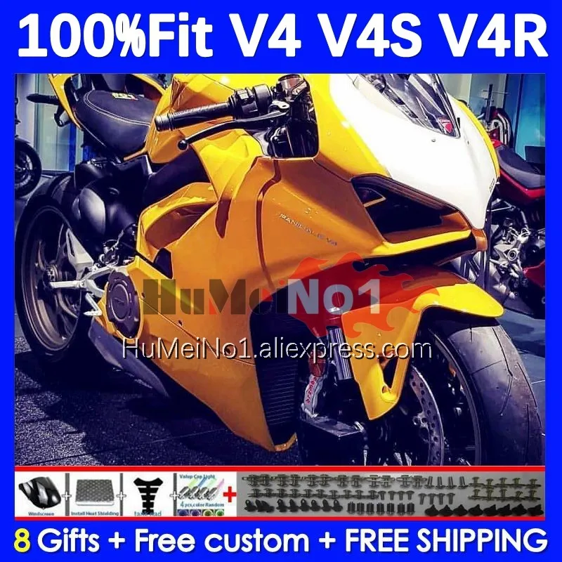 

Инъекция для DUCATI Panigale yellow stock V4 V 4 S R V4S V4R 141No.10 V4-S 2018 2019 2020 2021 18 19 20 21 22 обтекатель